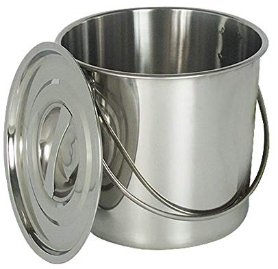 YIYIBY 12L Seau à l'eau en INOX Grand Capacité Poubelle avec Seau à Compost Cuisine en Acier INOX avec Couvercle Amovible