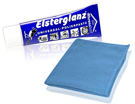 Helmecke & Hoffmann * Elsterglanz Universal-Polierpaste für Metalle Tube 40 ml + Mikrofaser-Tuch | Das Original aus Deutschland