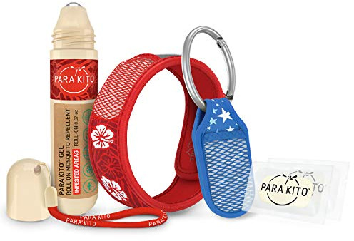 PARA'KITO Mosquito Repellent Bundle - 1 Roll-on | 1 Wristband | 1 Clip (Roll-on + Hawaii + Blue)