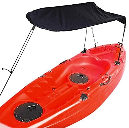 MOOCY Kayak Canopy,Waterproof Sun Shade Canopy for Single Person,Kayak Sunshade Awning Top Cover, Universal Canoe Shade with Storage Bag for Outdoor Fishing(Black)