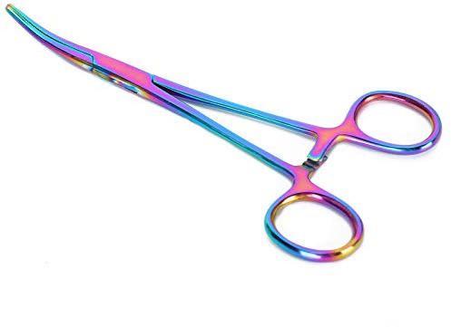 Hémostat de moustique pour animal de compagnie en acier inoxydable oreille extracteur de cheveux pince à épiler pointe courbe pince de nettoyage pour chien de compagnie(#1)