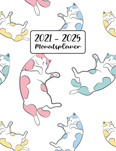 Monatsplaner 2021-2025: süßer Katze | 5 Jahre Kalender, Buchkalender | Terminplaner von Januar 2021 bis Dezember 2025