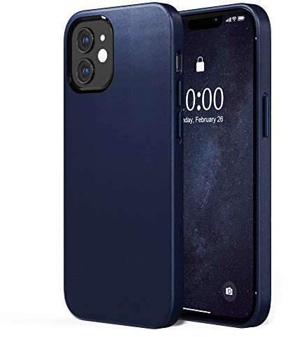 SURPHY Leder-Schutzhülle kompatibel mit iPhone 12 Hülle, iPhone 12 Pro Case 6,1 Zoll (15,4 cm), Premium-PU-Leder, strapazierfähig, kratzfest, Schutzhülle für iPhone 12/12 Pro 6,1 Zoll 2020 (Nachtblau)