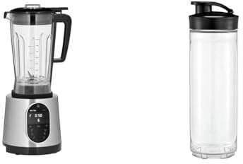 WMF Kult Pro Hochleistungs-Standmixer 1.600 Watt, 36.000 U/min, Mixbehälter 1,8l, 6 Autoprogramme & Kult X Mix & Go/Küchenminis Trinkflasche 600 ml, Smoothie Flasche, Mixbehälter