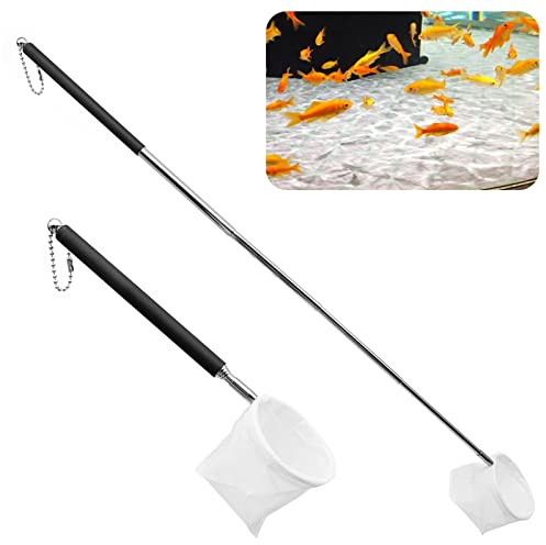 FORYNXHWIN Fisch Aquarium Fischernetz Teleskop Fisch Garnelen Angeln Kescher, 3D Aquarium Kescher für kleine Teichaquarien, 18cm