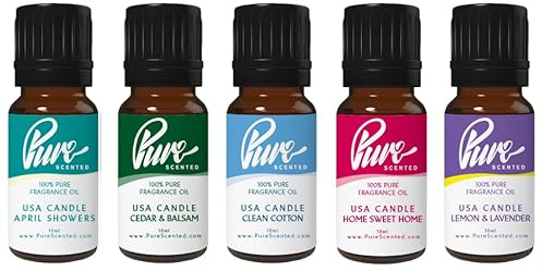 USA Candle Pack 2 Fragrance Oil Pack Five 10ml Bottles 100% Pure Uncut, Suitable for Making Candles and Soaps