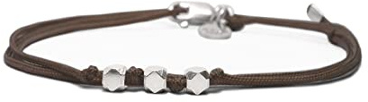 Nato Cuff - 925 Sterling Silber Doppelt gewickeltes Nylonarmband - handgefertigt in Frankreich - verstellbar - Herren und Damenschmuck