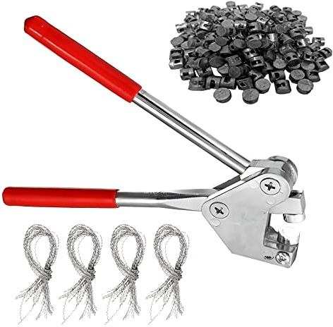 YoniYa Sealing Pliers Set 165 mm Lead Sealing Pliers Steel Sealing Pliers Kit with 60 Lead Seals (10 mm), 60 Sealing Wire (170 mm) for Electricity Meters Water Meter