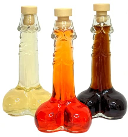 Emporio enologico vesuviano Bottiglia fallica da 200Ml con tappo, Bottiglia per feste divertente ottima per Addio al Nubilato e Celibato