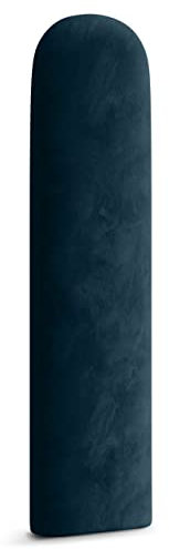 Muralo - Paneles ovalados acolchados para cabecero de cama, para decoración de pared, para dormitorio o salón, como cojines lumbares, modernos (azul oscuro, 20 x 60 cm)