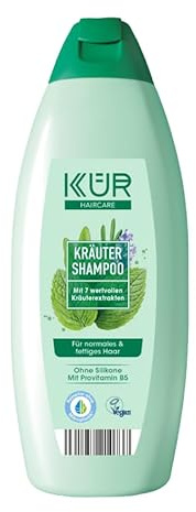 KÜR Haircare - Shampoo ; 7 wertvolle Kräuter Extrakte, für normales & fettiges Haar, Vitamin B5 ; Vegan ohne Silikone
