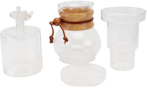 Zerodeko 1 Satz Cold Brew Kaffeemaschine Aufbewahrungsbehälter Aus Glas Kaffeekanne Aus Glas Kaffeegeschirr Vorratsbehälter Kaffeetropfer Tropfbecher Vereist Hölzern Container Multifunktion
