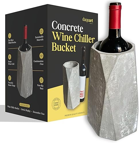 Daquart® | Weinkühler Beton - Hält Ihr Getränk so kalt wie eine Weinkühler Manschette | Flaschenkühler Beton - Gestaltet für jede Weinflasche | Wein zubehör oder Wein geschenk