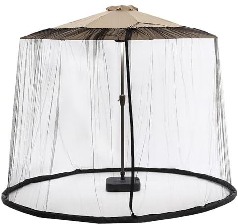 Generisch Zanzariera per ombrelloni, zanzariera da esterno con porta con cerniera per ombrelloni gazebo, zanzariera per ombrellone da giardino, Nero , 300*230cm