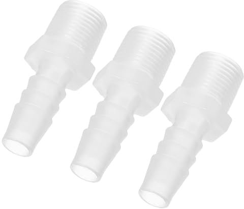PATIKIL 3pcs Conector Macho Púas 3/8 a 3/8 G Adaptador Transparente | Racor de Manguera de Plástico, Acanalado, para Tubería de Agua y Aire Industrial Irrigación Riego Goteo Bomba Jardín