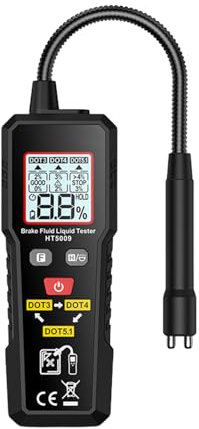 BOROCO Bremsflüssigkeitstester, Bremsflüssigkeitsprüfer mit LED Anzeige für Auto Fahrzeug, Bremsflüssigkeit Diagnosetest Werkzeug kalibriert für DOT3 DOT4 DOT-5.1 Bremsflüssigkeit