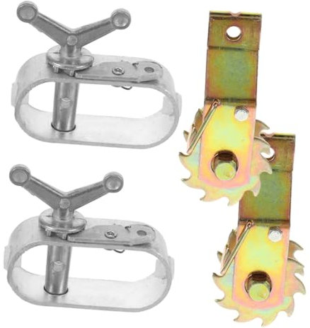 Generico 4 Pz Tendifilo Cavo Attrezzatura Ganci Cravatta Cancello Cinghie a Cricchetto Corda Elastica Ingranaggio Morsetto Verricello Puleggia Corda di Tiro alla Fune Recinzione Kit Fusione