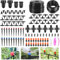 200FT+40FT Irrigation System Kit, Automatic Watering System with 8/11mm Main Irrigation Tubing 4/7mm Distribution Tubing and Accessories, Drip Irrigation System for Greenhouse, Yard, Lawn, Plant