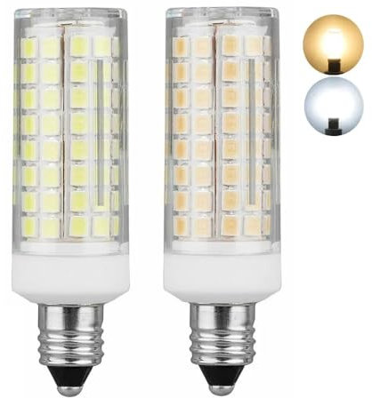 RZL Lighting, Pack of 5, LED Corn Bulbs AC220V E11/E12 102LEDs-2835SMD 9W Mini Dimmable LED Lights Home Living Room Lamps(E11 Warm White)