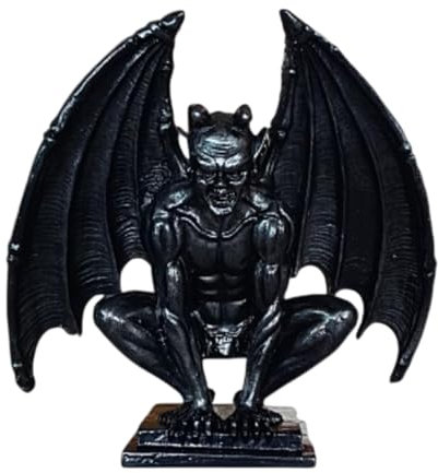 MagiDeal Devil Gargoyle Gothic Sculpture Figurine Tabletop Ornament for Bookshelves Cafe Decorative Multifunctional Guardian Miniature, Black