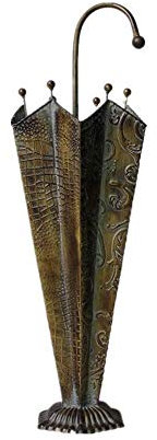 Metal Umbrella Stand Holder for Foyer Wrought Iron Umbrella Rack with Brass Finish