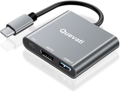 USB C HDMI Adapter, 4K@30Hz USB-C Multiport Hub mit 100W PD, USB 3.0 Datenport, HDMI Adapter für iPad, MacBook, iPhone 16/15, Samsung, Lenovo, Huawei, Surface, HP – 4K und mehr