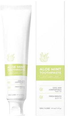 Aloe-Mint-Zahncreme Mit Natürlichen Extrakten, Frischer Atem Und Sanfte Zahnpflege Zur Entfernung Von Verfärbungen - 120g Für Empfindliche Zähne Und Zahnfleisch