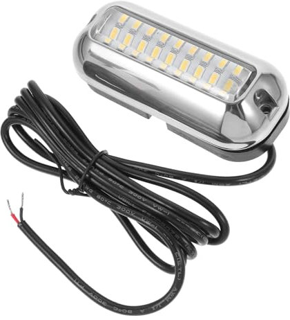 ibasenice LED Unterwasserbeleuchtung Boot Edelstahl 27 Leds Weißes Licht Stoßfest Navigationslicht für Sportboote und Yachten