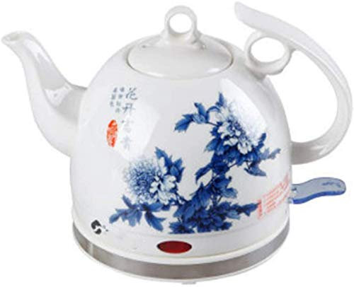 HNVBDOPAE Bollitore Elettrico in Ceramica Senza Fili, Teiera, Brocca Retrò da 1 Litro, Base Rimovibile da 1000 W, Funzidi Bollitura e Asciugatura/B/un
