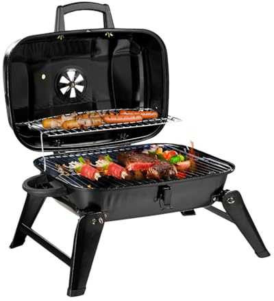 AIZYR Barbecue A Carbone Portatile Barbecue Multifunzionale, Barbecue da Tavolo Piccola Griglia da Esterno per Feste in Campeggio, in Giardino, in Terrazza