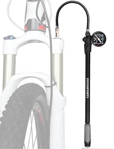 Bombas De Bicicleta De Alta Presión: Inflador De Horquilla De 300 PSI, Cuerpo De Aluminio Duradero con Indicador Preciso Y Control De Purga De Aire | Bomba De Choque Compacta para Bicicletas De Mo