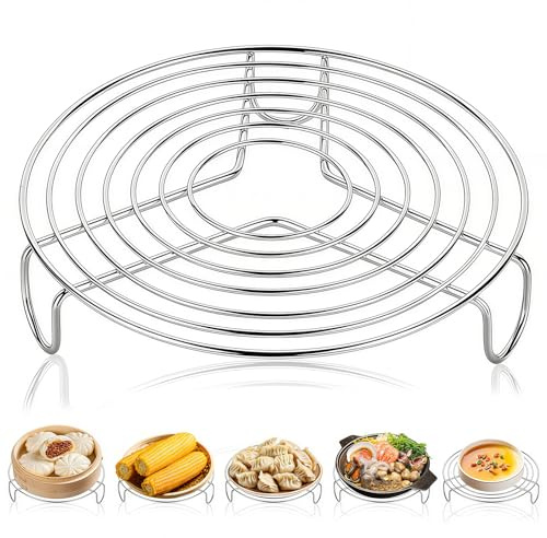 Kozdtiz Stainless Steel Insert Rack Steam Rack, Pack of 6 Steam Insert for Pot, Stainless Steel Insert Rack, Cooking Stand, Round Cooking Stand, Steaming Rack for Cooking Pots, Pots, Cooling Rack