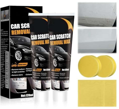 2pc Car Scratch Remover, 2026 New Perfect Paint Rapid Scratch Remove, 120 ml Car Scratch Removal Wax, Car Paint Scratch Remover Kit for Deep Scratches