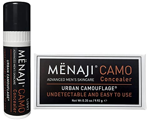 MËNAJI URBAN CAMOUFLAGE® Concealer Stick for Men - Skin Foundation Concealer for Dark Circles, Acne, Under Eye - Corrector - Mens Cosmetics - Light - 0.35oz