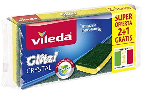 Vileda Glitzi Crystal Spugna da Cucina - Confezione da 3 Pezzi