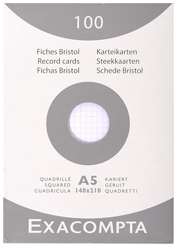 Exacompta 10 Boxen 100 Karteikarten 5x5 148 x 210 mm Weiß