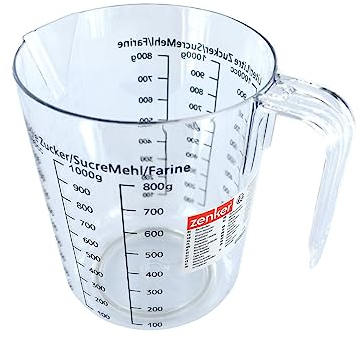 Zenker FCK008811 008811-Vaso medidor, Vidrio dosificador, Jarra graduada, plástico, Transparente, 17 x 15,5 x 11,7 cm