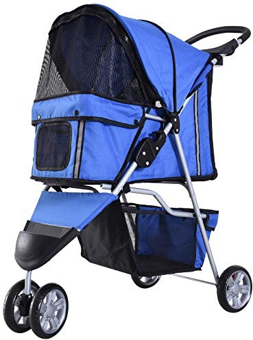 PawHut Hundewagen Hundebuggy Buggy Hunde Katzen Pet Stroller Hunde Buggy Blau