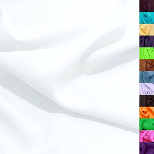 TOLKO 1m Modestoff | Dekostoff universal Stoffe zum Nähen Meterware Dekorieren | Blickdicht, knitterarm | 150cm breit Weiß Bekleidungsstoffe Dekostoffe Vorhangstoffe Basteln Patchwork (Weiß)
