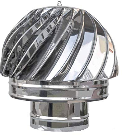 Kaminaufsatz Drehend Schornsteinaufsatz Edelstahl Regenhut Schornsteinhaube Schornsteinabdeckung Kaminhut (120mm)