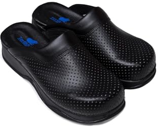 Terlik Sabo Classic ST058 Zuecos de Cuero Mules Zapatillas Zapatos Sabot, Mujer, Negro, EU 37
