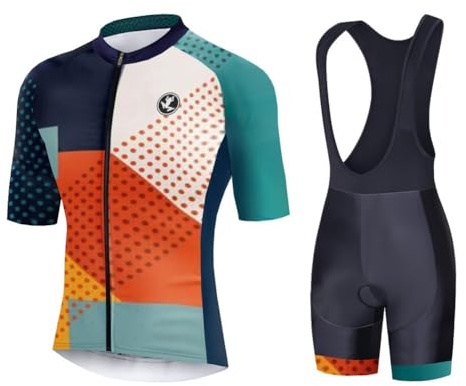 UGLY FROG Milchfaser Radfahren Jersey Männer Fahrradbekleidung Fahrrad top Herren Radtrikot Set 3D Gepolsterte Trägerhose Sommer Atmungsaktiv Kurzarm Bike Shirts Fahrradanzug
