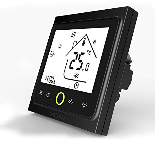 MOES Smart Thermostat WiFi Temperature Controller Smart Life/Tuya APP Remote Control for Water Gas Boiler Heating 5+1+1 Programmable,Compatible with Alexa Google Home (Black)
