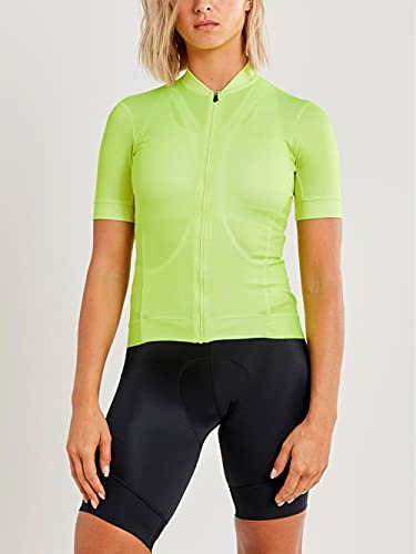 Craft CORE Essence Damen Fahrradtrikot S Snap – Kurzarm Funktionsshirt eng anliegend, atmungsaktiv, mit Reißverschluss & Rückentaschen – Sportshirt aus recyceltem Polyester
