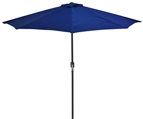 vidaXL Balkon Sonnenschirm Alu-Mast Balkonschirm Strandschirm Marktschirm Ampelschirm Gartenschirm Schirm Wandschirm Blau 270x144x222cm Halbrund