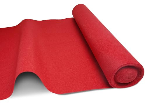 uyoyous 100x1000cm Roter Teppich,Hochzeits-Läufer Event Teppich 2mm Red Carpet Gangläufer roter Teppichläufer,Einwegmatte für Hochzeit, Party, Zeremonie, Hochzeitsdekoration