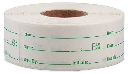 L LIKED 500 Pack 1 x 2 Inch Dissolvable Frozen Food Labels,Green