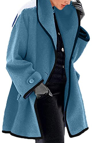 Veste à Capuche en Laine Ample à Manches Longues pour Femmes Automne/Hiver