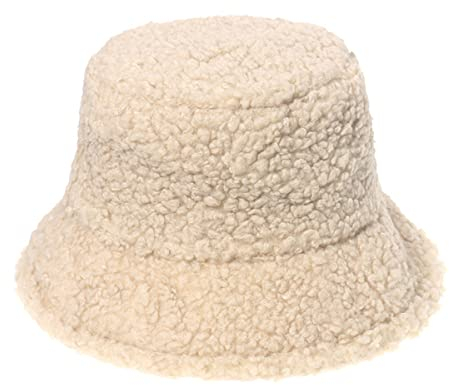 LIUPUUDLY Mütze Damen Winter Weich Warm Plüsch Wintermütze Fischerhüte Freizeitmütze Bucket Hat Damenmütze (Beige)
