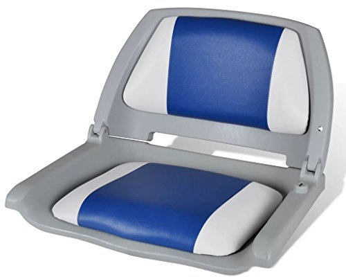 Bootssitz Bootsstuhl Steuerstuhl Anglerstuhl klappbar, MOONAIRY Boot Sitze, Fischerbootsitz, Kajaksitz, Protec, Blau-weiß
